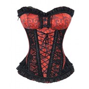 Killreal Women's Halloween Party Masquerade Brocade Lace Gothic Corset Skirt Set - Нижнее белье - $28.99  ~ 24.90€