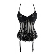 Killreal Women's Sexy See Through Floral Lace Corset Bustier Top Sheer Lace Lingerie - Underwear - $15.49 