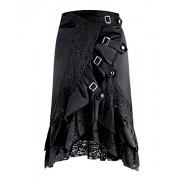 Killreal Women's Steampunk Gothic Vintage Victorian High Low Skirt with Zipper - Skirts - $10.99 