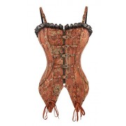 Killreal Women's Victorian Steampunk Steel Boned Overbust Corset Bustier Top - Underwear - $39.99 