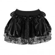 Killreal Women's Vintage Ruffle Lace Satin Tutu Skirt Dancing Petticoat - Skirts - $12.99 