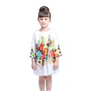 Kimocat Toddler Girls 2 Pieces Set Floral Jacket Trench Coat and Dress Kids Fall Winter Skirt Sets - Dresses - $11.99 