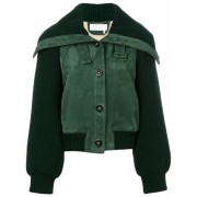 Knitted Detail Leather Jacket - Chaquetas - $2,364.00  ~ 2,030.40€