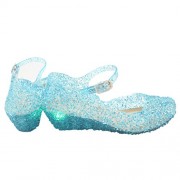 Kontai Jelly Sandal for Girls with LED Light Heel Princess Girls' Sparkle Dress Up Cosplay Heel Jelly Shoes Size - Sapatos - $13.49  ~ 11.59€