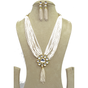 Kundan Pearl Beads Long String Necklace - ネックレス - $12.00  ~ ¥1,351