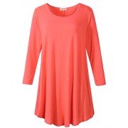 LARACE Women 3/4 Sleeve Tunic Top Loose Fit Flare T-Shirt(1X, Watermelon) - Košulje - kratke - $16.99  ~ 107,93kn