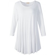 LARACE Women 3/4 Sleeve Tunic Top Loose Fit Flare T-Shirt(3X, White) - Košulje - kratke - $16.99  ~ 107,93kn