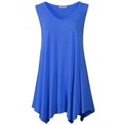 LARACE Women V-Neck Tank Top Tunic for Leggings(2X, Blue) - Košulje - kratke - $16.99  ~ 107,93kn