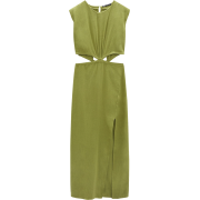 LINEN BLEND CUT OUT MIDI DRESS - Dresses - $69.90 