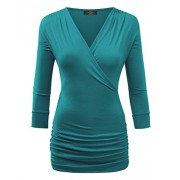 LL Womens 3/4 Sleeve Wrap Front Drape Top - Made In USA - Košulje - kratke - $21.36  ~ 135,69kn