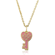 LMTS pink polka dot key necklace - Naszyjniki - 