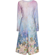 LUISA BECCARIA pink blue floral dress - ワンピース・ドレス - 