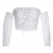 Lace Long Sleeve Sexy Short Navel T-Shir - Košulje - kratke - $25.99  ~ 165,10kn