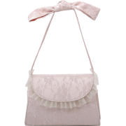 Lace Mesh Yarn Pearl Retro Bow Bag Nhru309115 - 斜挎包 - 