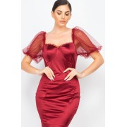Lace Sleeves Back Zipped Mini Dress - sukienki - $15.18  ~ 13.04€