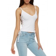Lace Up Side Tank Top - Top - $5.99  ~ 5.14€