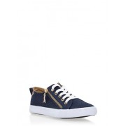 Lace Up Sneakers with Zipper Detail - Sneakers - $16.99 