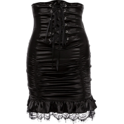 Lace-up skirt pleated ruffled hip skirt - Skirts - $26.99 