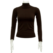 Ladies Brown Seamless Long Sleeve Turtleneck Top - Majice - duge - $12.90  ~ 11.08€