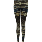 Ladies Brown Winter Pattern Leggings - Tajice - $18.50  ~ 15.89€