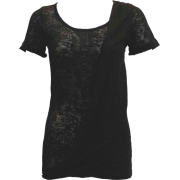 Ladies Burnout Black Tunic Top One Side Diagonal Cross Covered Front Layer - Tunic - $17.50 