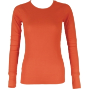 Ladies Orange Long Sleeve Thermal Top Crew Neck - Long sleeves t-shirts - $8.70 
