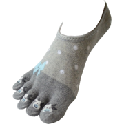 Ladies Premium Patterned Grey Charcoal No Show Cut Toe Sock - Donje rublje - $7.50  ~ 6.44€