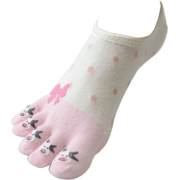 Ladies Premium Patterned Ivory Light Pink No Show Cut Toe Sock - Donje rublje - $7.50  ~ 6.44€
