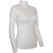 Ladies White Seamless Long Sleeve Turtleneck Top - Long sleeves t-shirts - $12.90 