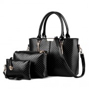 Lady Women 3 Pieces Work Place Top-handle Handbags Shoulder Tote Purse Bags Set - Bag - $34.99 