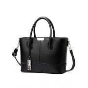 Lady Womens Designer Stylish Grid Top-Handle Handbag Leather Check Shopping Tote Shoulder Bag - Bag - $39.99 
