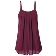 Laksmi Women's Pleated Chiffon Layered Cami Front Pleat Cool Short Tank Tunic Dress - Košulje - kratke - $15.99  ~ 101,58kn