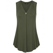 Laksmi Womens Sleeveless Tunic Top,Solid Color V Neck A Line Casual Office Tank - Košulje - kratke - $59.99  ~ 381,09kn