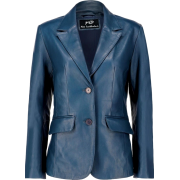 Lambskin leather blue jacket - Jacket - coats - $151.99 