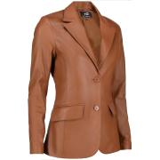 Lambskin leather  brown  jacket - Jacket - coats - $151.99 