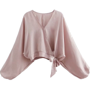 Lantern sleeves gentle pink shirt - Košulje - kratke - $25.99  ~ 165,10kn