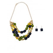Large Geometric Beaded Necklace with Earrings - Orecchine - $5.99  ~ 5.14€