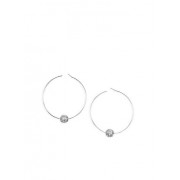 Large Hoop Earrings with Rhinestone Bead Accent - Aretes - $4.99  ~ 4.29€