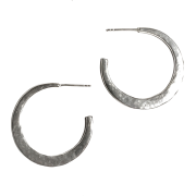Large Silver Post Back Hoop Earrings - Naušnice - $76.00  ~ 65.28€