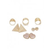 Large Stud Earrings and Ring Trio - Earrings - $5.99 