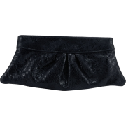 Lauren Merkin Eve Women's Leather Clutch (Black Glossy Python) - Clutch bags - $200.00 