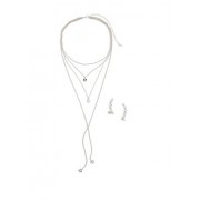 Layered Charm Necklace with Rhinestone Crawler Earrings - Uhani - $6.99  ~ 6.00€