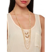 Layered Necklace and Chain Fringe Earrings - Earrings - $6.99 