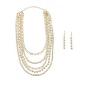 Layered Necklace with Drop Earrings Set - Earrings - $6.99 