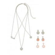 Layered Necklace with Reversible Stud Earrings - Aretes - $7.99  ~ 6.86€