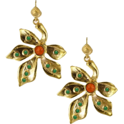 Leaf Beaded Earrings - Uhani - 