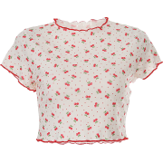 Leaked belly button cute girl cherry top - Shirts - $23.99 