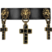 Leather choker with cross pendant - Ogrlice - $1,755.00  ~ 1,507.34€