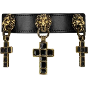 Leather choker with cross pendant - Halsketten - $1,755.00  ~ 1,507.34€