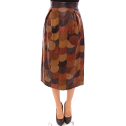 Leather patchwork skirt - Skirts - $950.00 